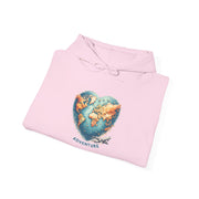 Adventure Heart Hoodie – World Map Heart Graphic Hoodie