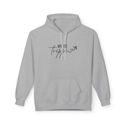We Be Trippin' Hoodie - Travel Quote Pullover with Airplane Graphic
