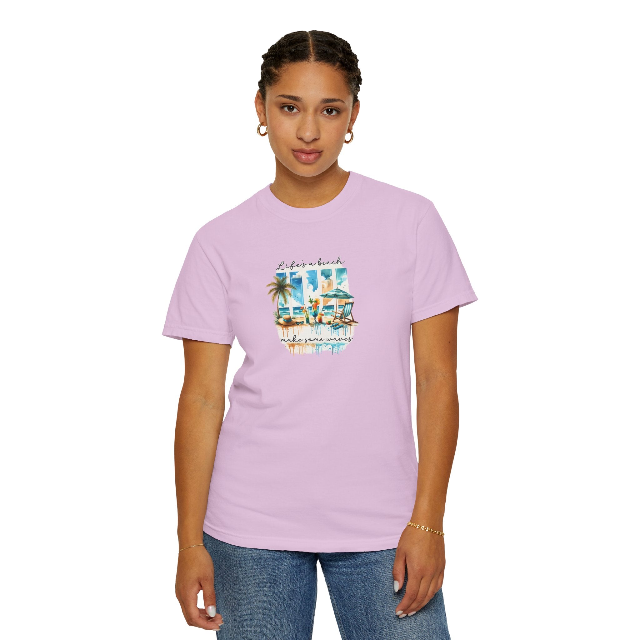Beach Vibes T-Shirt — "Life's a Beach" Retro Palm & Surf Graphic