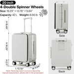 Load image into Gallery viewer, 20-Inch Smoke White Hardside Suitcase with Spinner Wheels - BonVoyage
