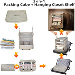 Load image into Gallery viewer, Hanging Packing Cube for Travel, Portable Shelves Organizer Bag - BonVoyage
