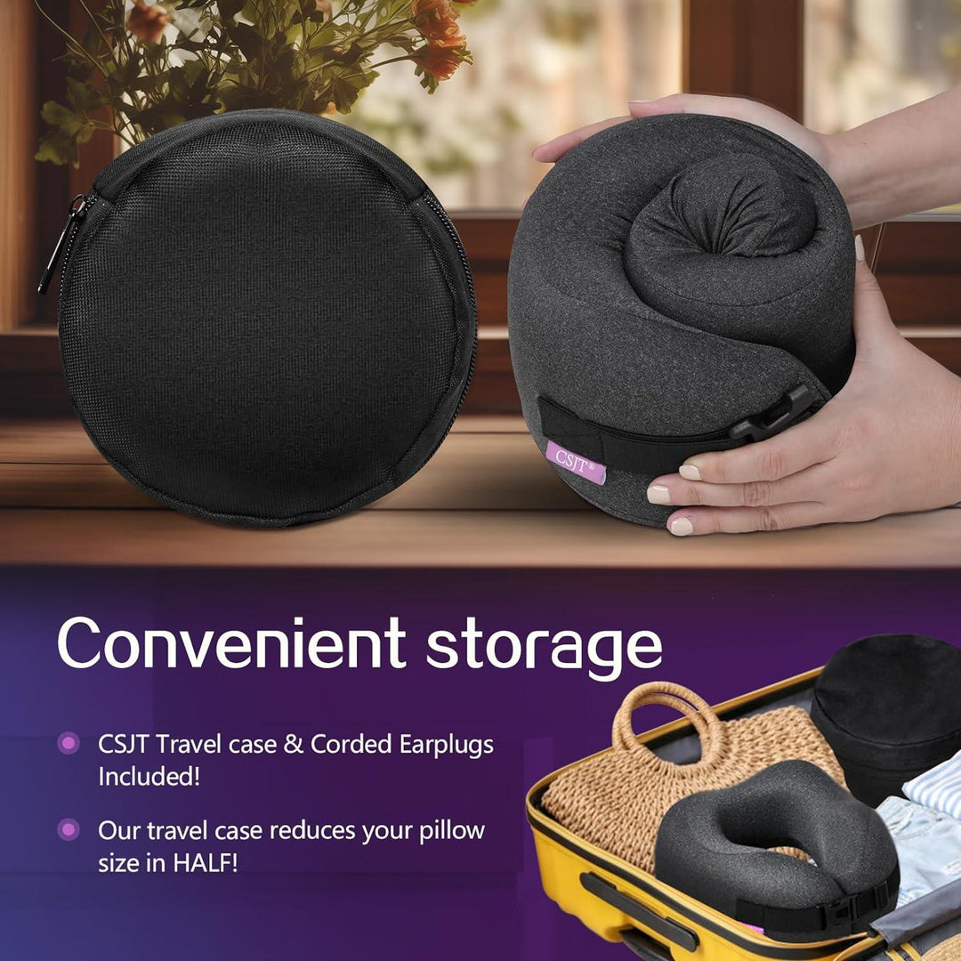 Travel Neck Pillow Compressed Memory Foam - BonVoyage