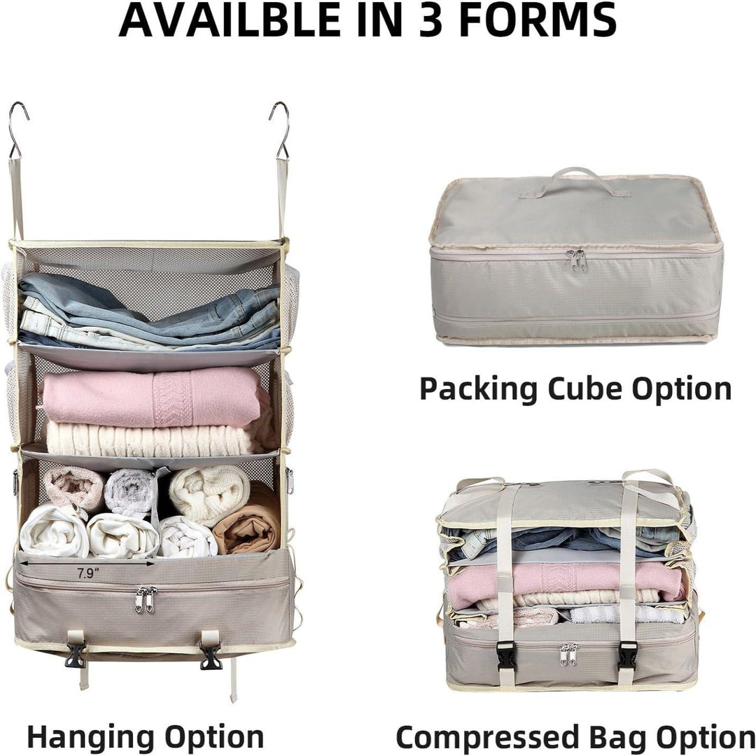 Hanging Packing Cube for Travel, Portable Shelves Organizer Bag - BonVoyage