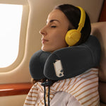 Load image into Gallery viewer, Memory Foam Travel Pillow and Blanket Set for Comfortable Journeys - BonVoyage
