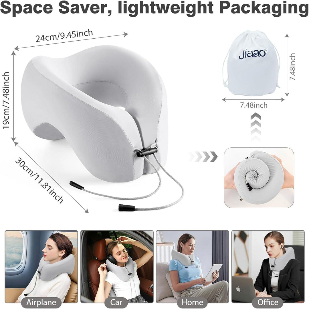 2-In-1 Travel Neck Pillow, Advanced Neck Support for Long Flights - BonVoyage