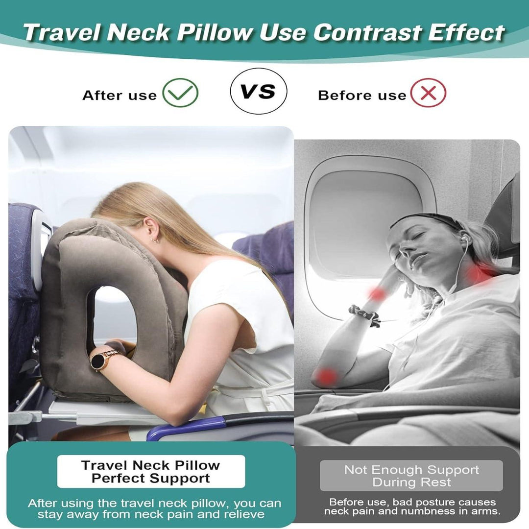 Inflatable Travel Pillow, Airplane Neck Pillow - BonVoyage