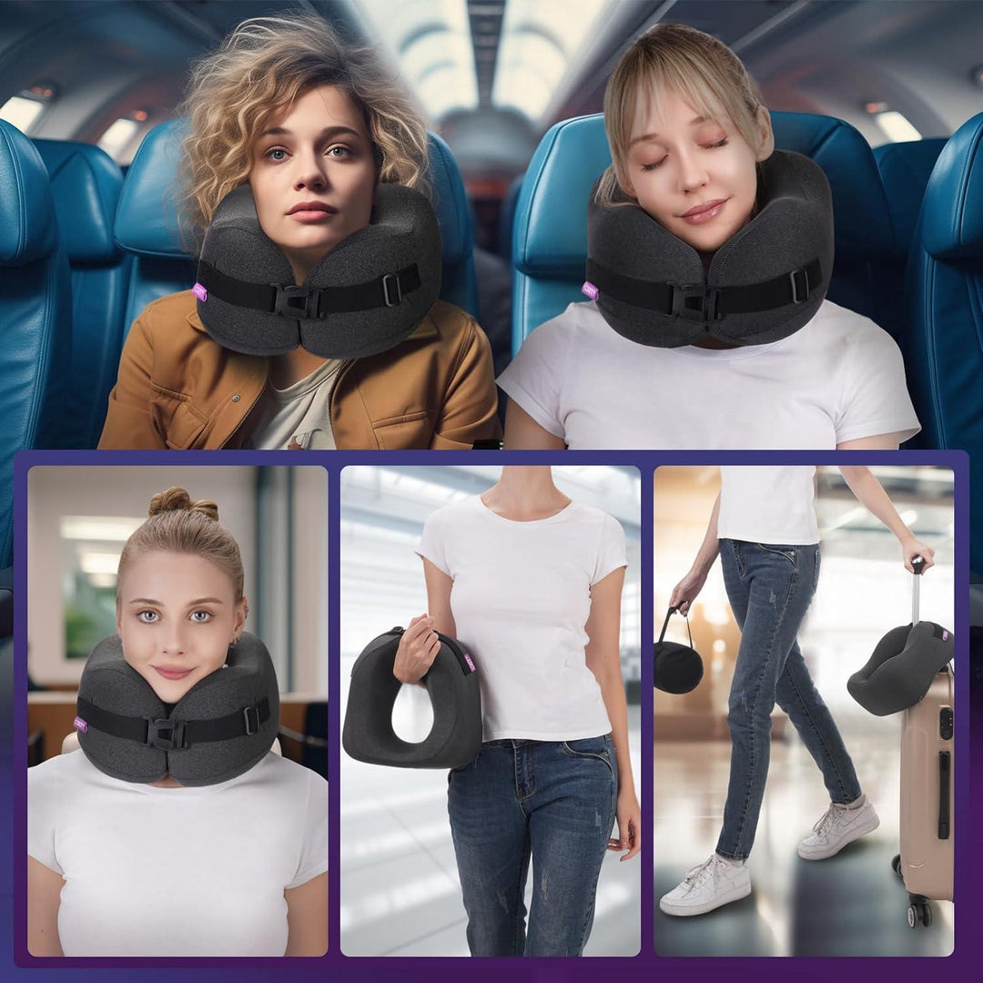 Travel Neck Pillow Compressed Memory Foam - BonVoyage