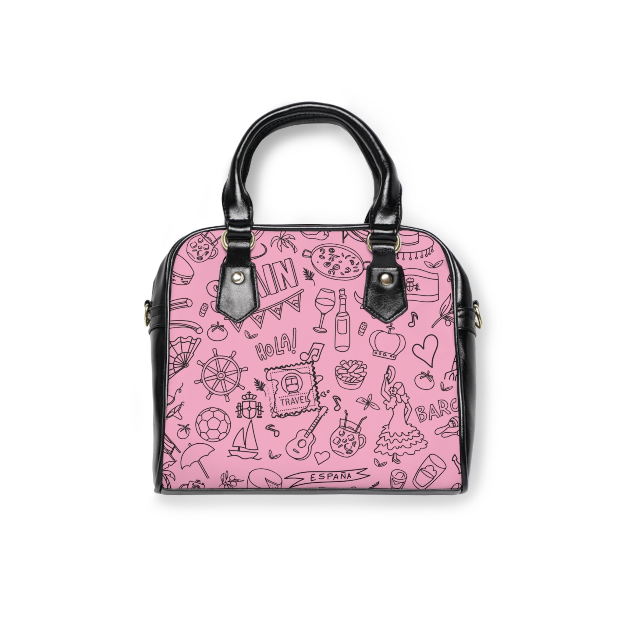 Shoulder Handbag - Pink 'Colorful Summer Pattern 1' - Fun Beach Bag, Cute Tote for Vacation, Travel Essentials, Stylish Everyday Purse, Perfect Gift