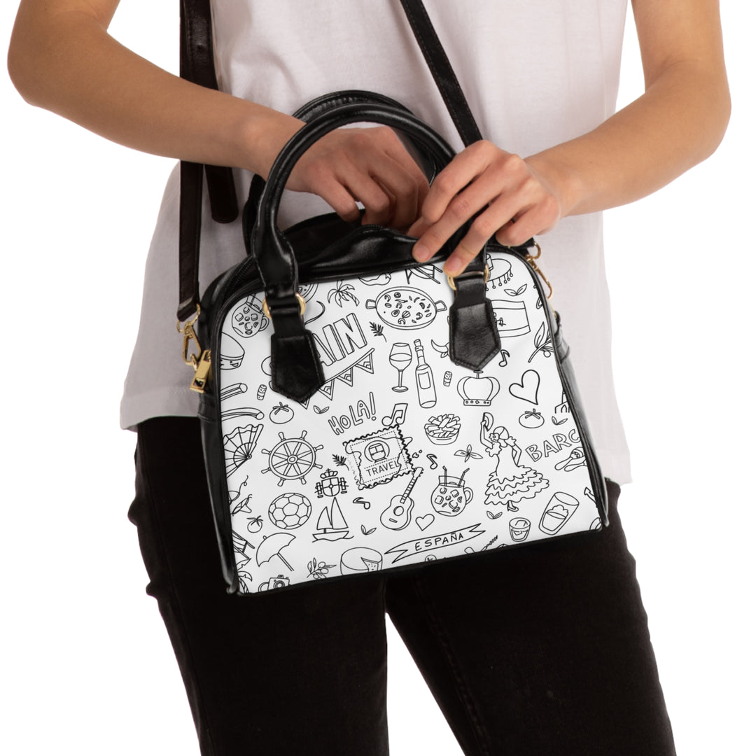 Shoulder Handbag - White 'Colorful Summer Pattern 1' - Fun Beach Bag, Cute Tote for Vacation, Travel Essentials, Stylish Everyday Purse, Perfect Gift