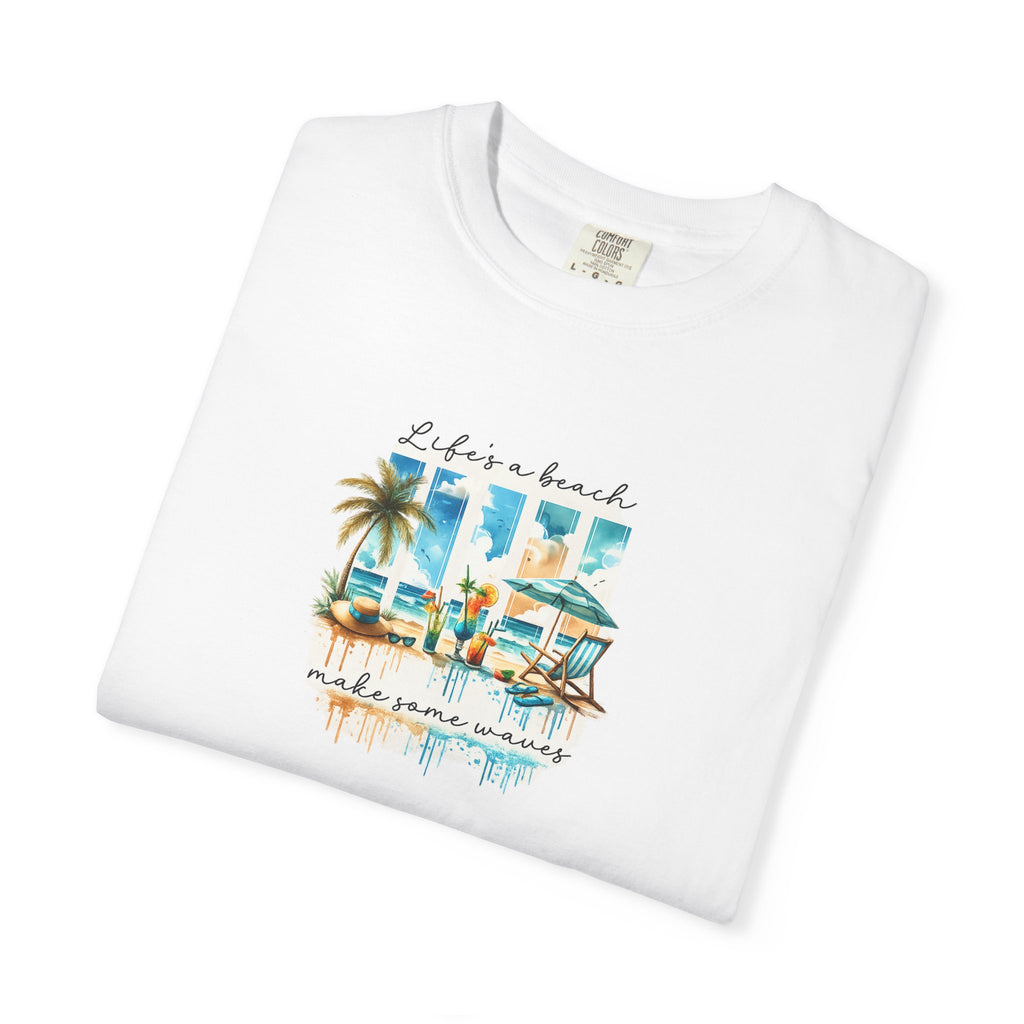 Beach Vibes T-Shirt — "Life's a Beach" Retro Palm & Surf Graphic