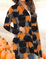 Load image into Gallery viewer, Halloween Theme Printed Coat – Knitted Polyester Small Cardigan (S–5XL)
