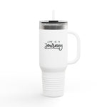 Load image into Gallery viewer, Insulated Travel Mug - Life is a Journey&#39; - 40oz Perfect for Adventurers and Coffee Lovers

