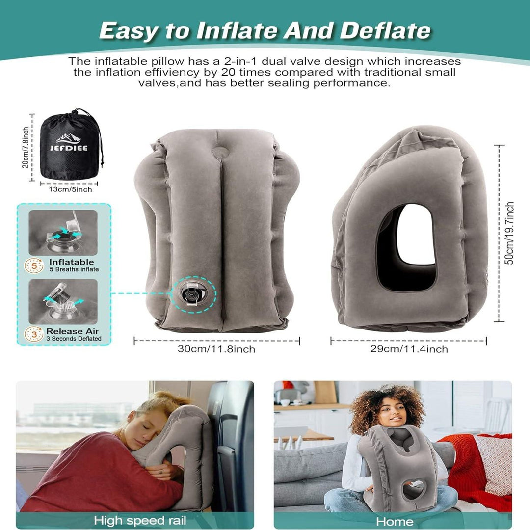 Inflatable Travel Pillow, Airplane Neck Pillow - BonVoyage