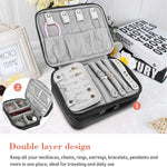 Load image into Gallery viewer, Travel Jewelry Case Organizer Bag, Soft Padded Double Layer - BonVoyage
