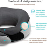 Load image into Gallery viewer, Travel Pillow 100% Pure Memory Foam Neck Pillow, Grey - BonVoyage
