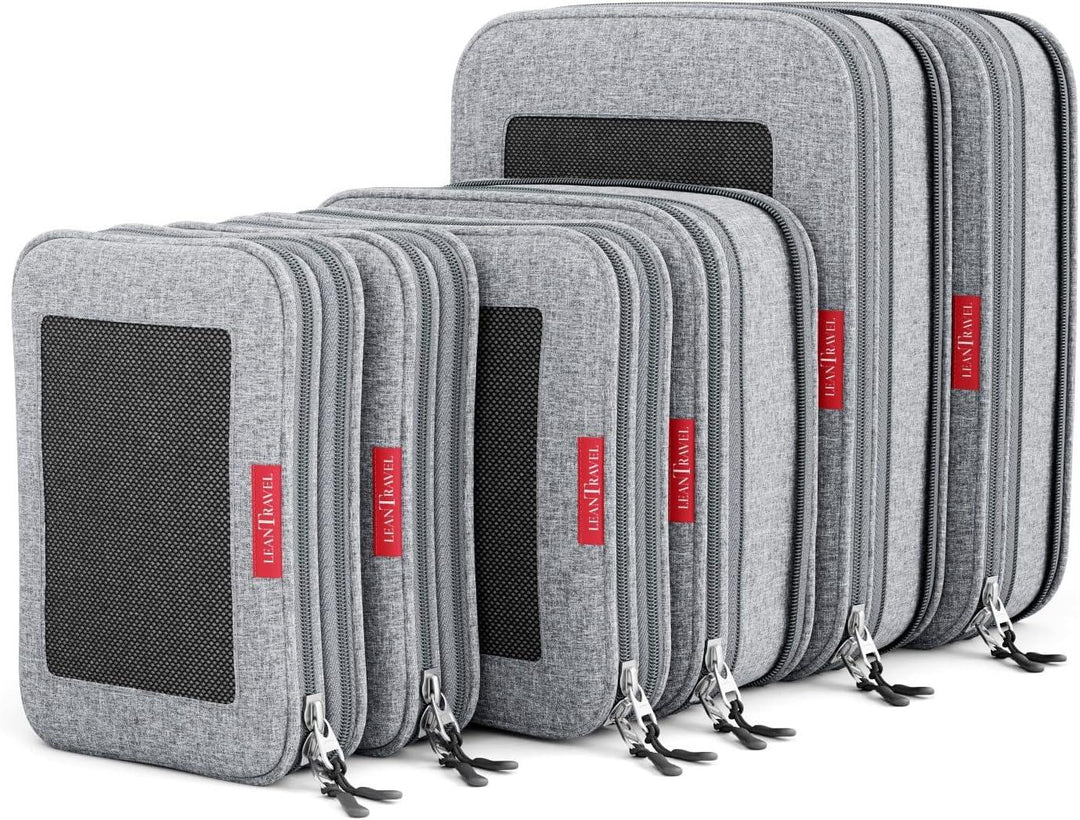 Double Zipper Compression Packing Cubes for Travel Organizers (6-Pack) - BonVoyage