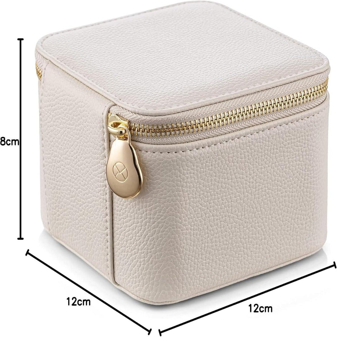 Small Jewelry Box Organizer, Travel Jewelry Storage, White - BonVoyage