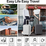 Load image into Gallery viewer, 20-Inch Smoke White Hardside Suitcase with Spinner Wheels - BonVoyage
