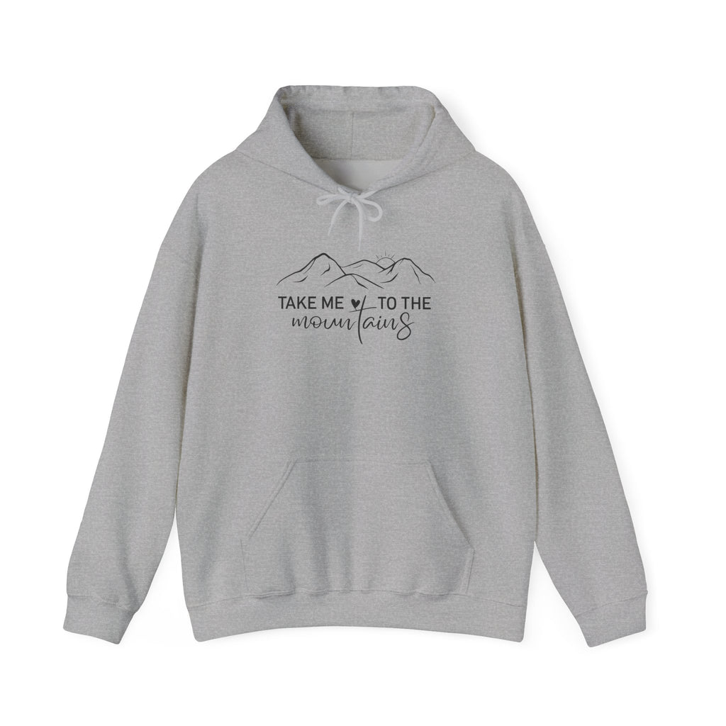 Mountain Hoodie – "Take Me to the Mountains" Minimal Adventure Pullover