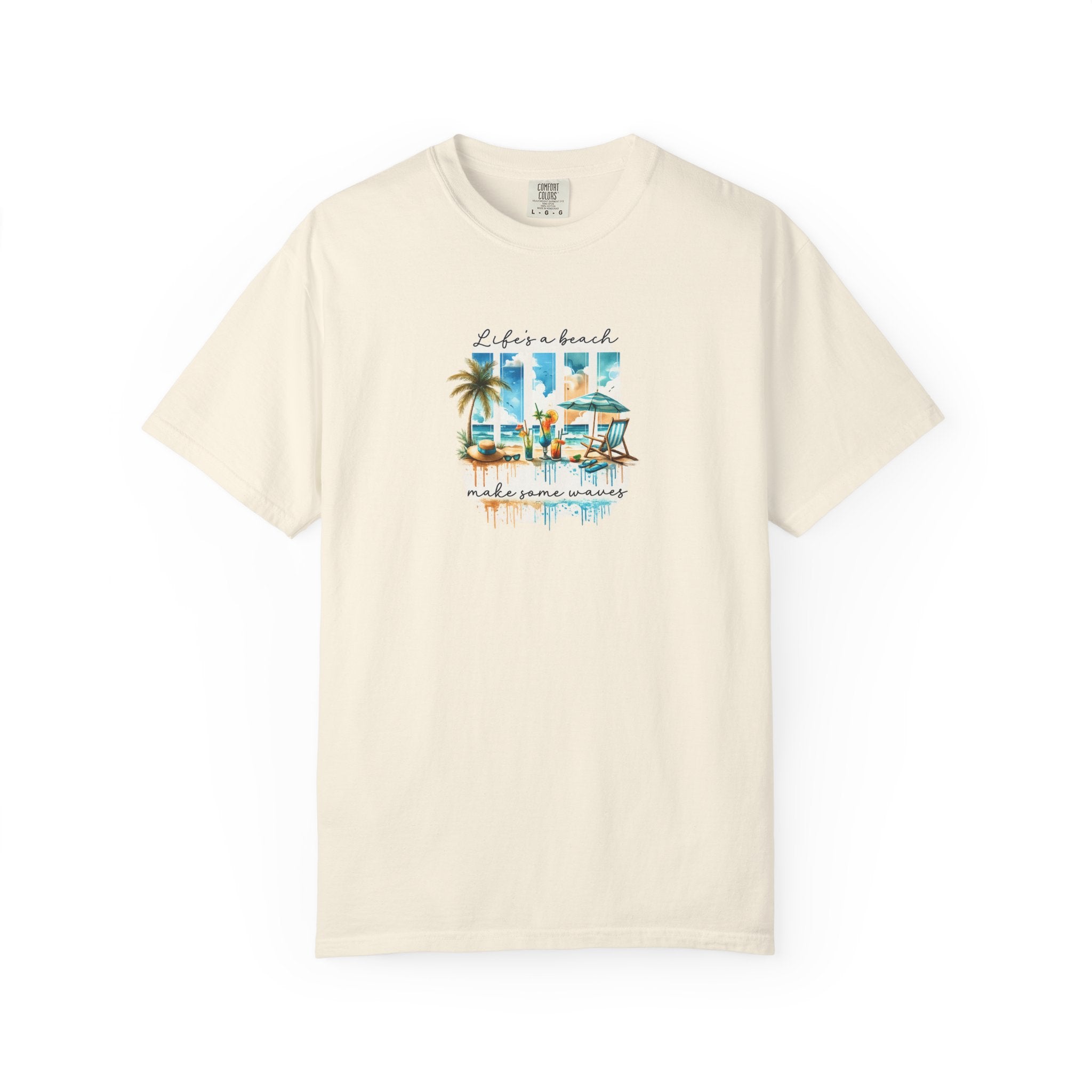Beach Vibes T-Shirt — "Life's a Beach" Retro Palm & Surf Graphic
