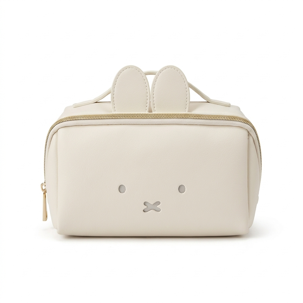 Anime Miffy Rabbit Makeup Bag – Portable PU Toiletry Storage