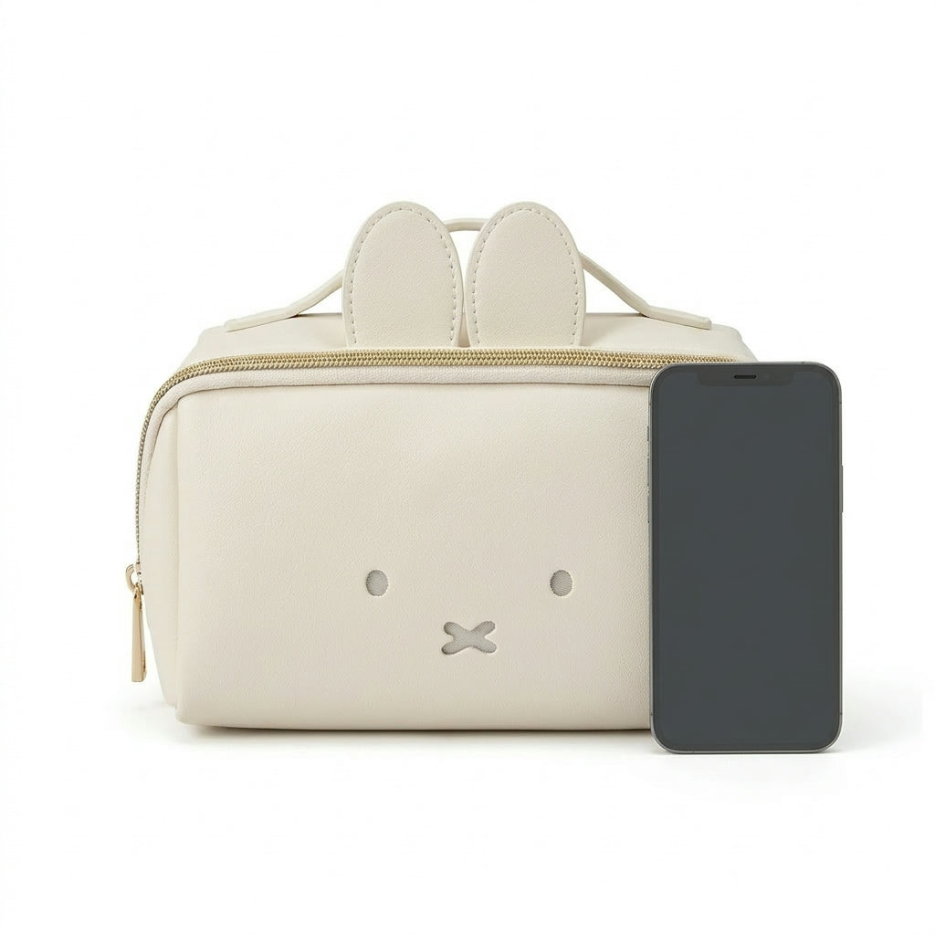 Anime Miffy Rabbit Makeup Bag – Portable PU Toiletry Storage