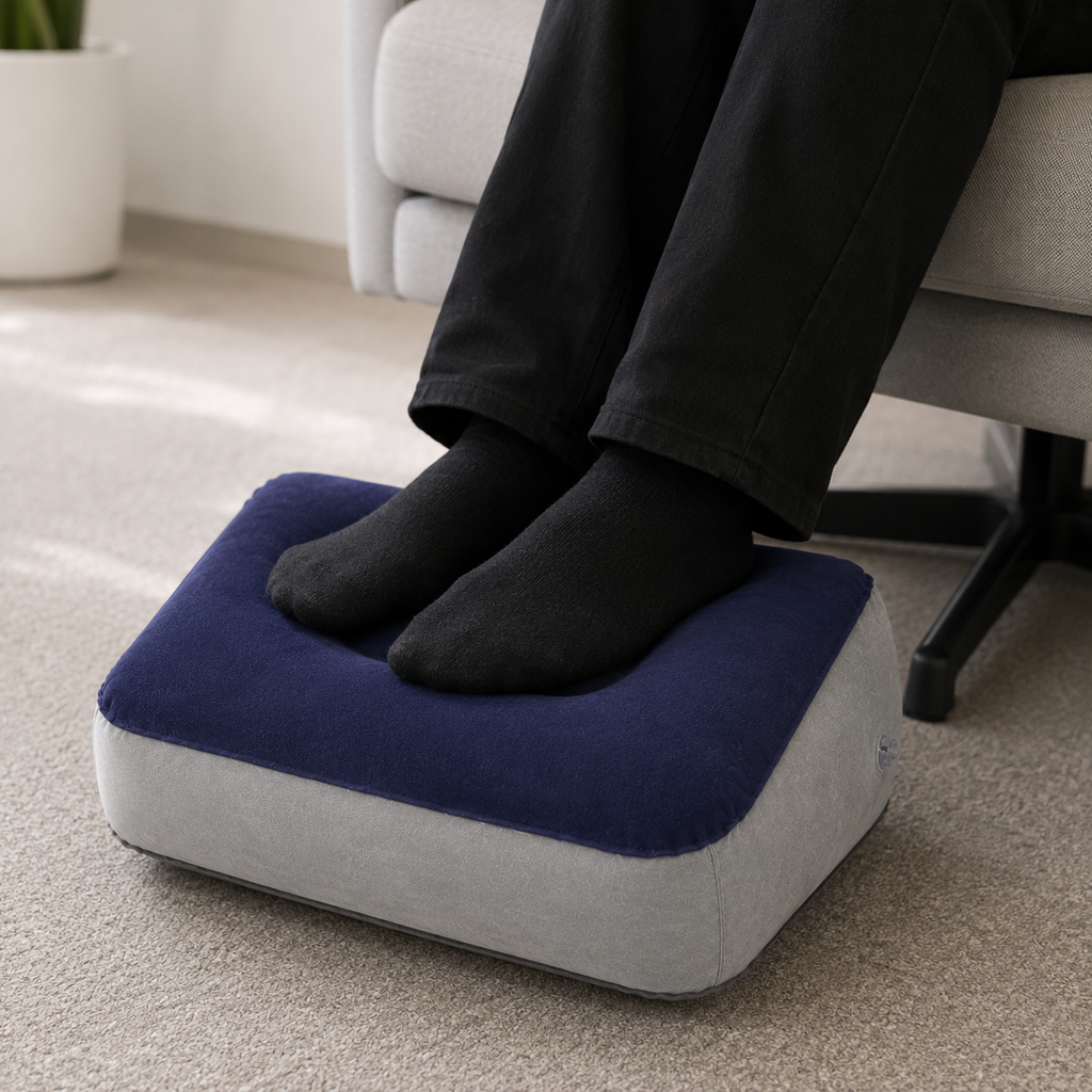 Inflatable Travel Footrests Pillow for Portable Comfort & Durable PVC Design