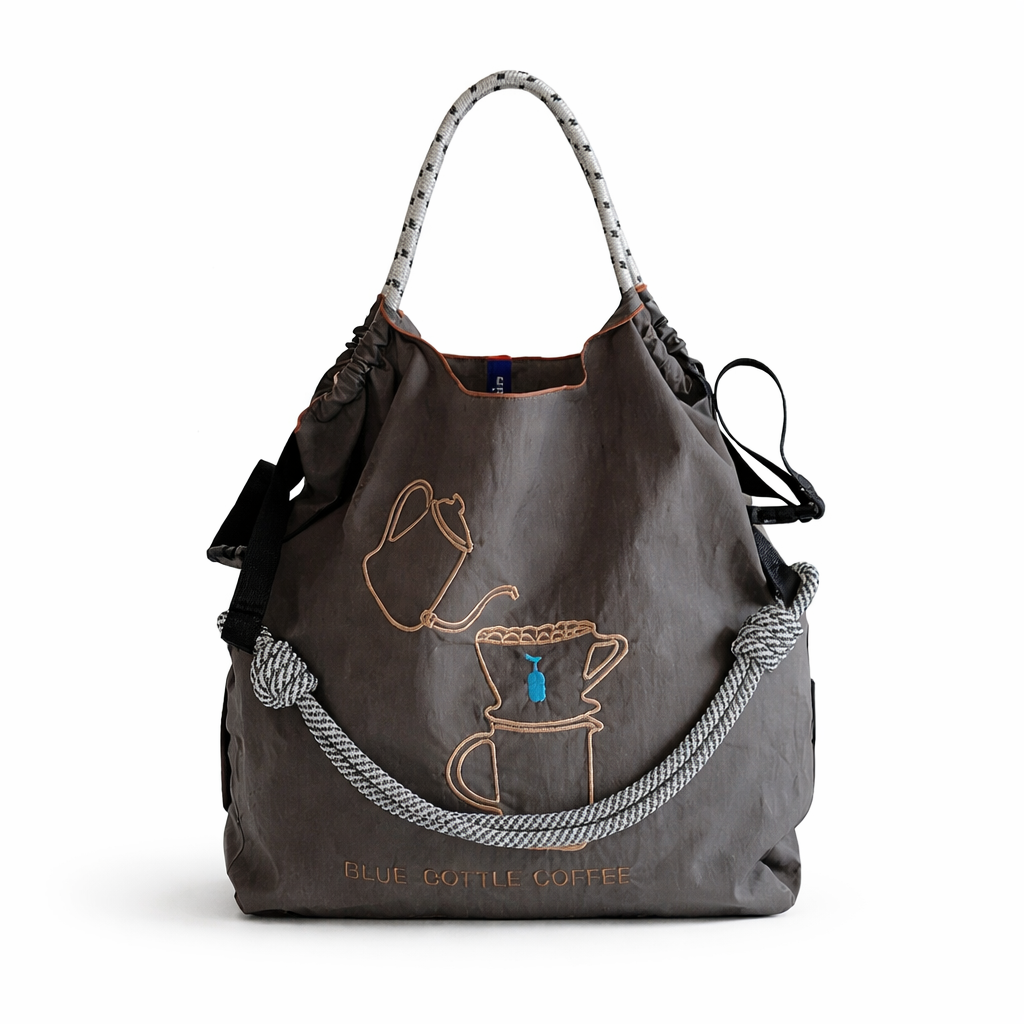 Vintage Embroidered Tote – Lightweight & Foldable Nylon Bag