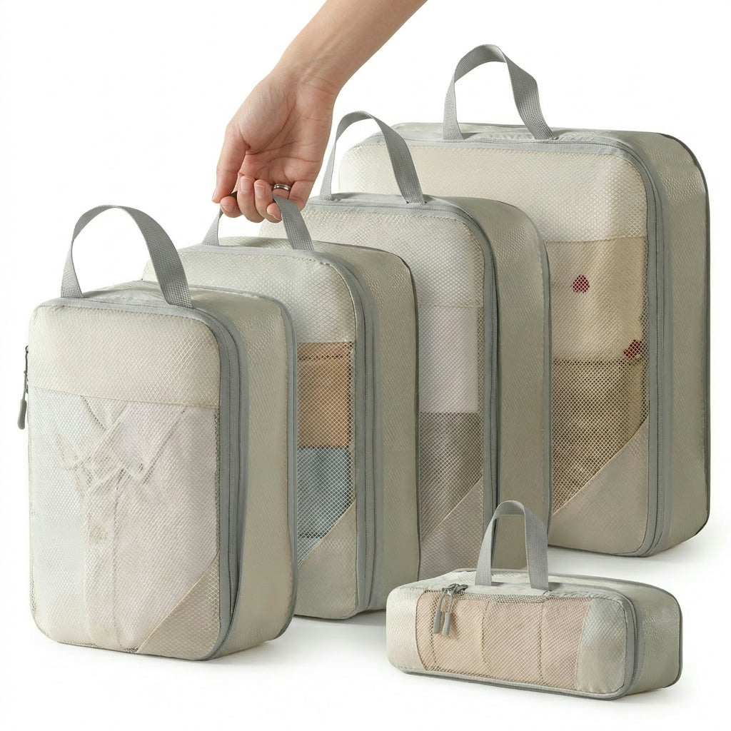 Compression Packing Cubes Space-Saving Travel Organizer Set