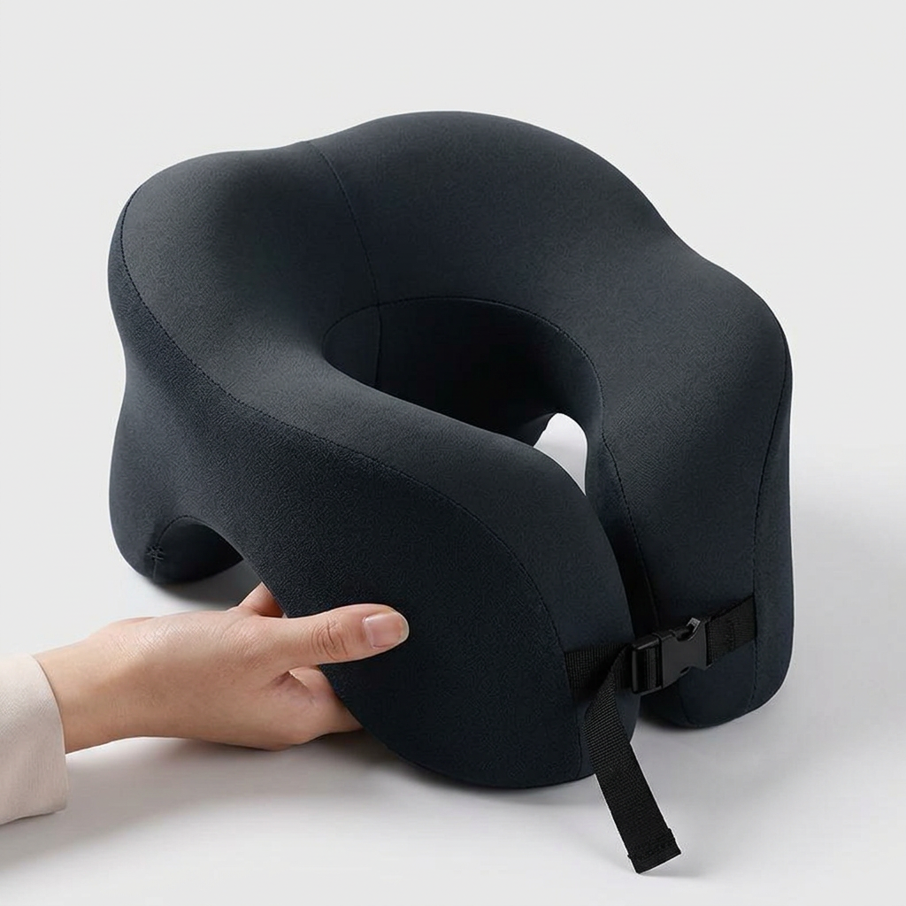 Travel Neck Pillow for Easy In-Transit Support in Memory Foam