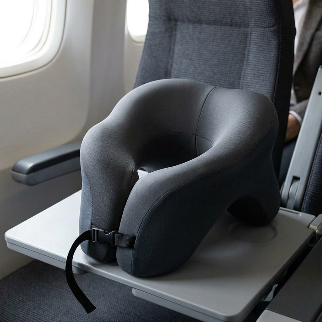Travel Neck Pillow for Easy In-Transit Support in Memory Foam