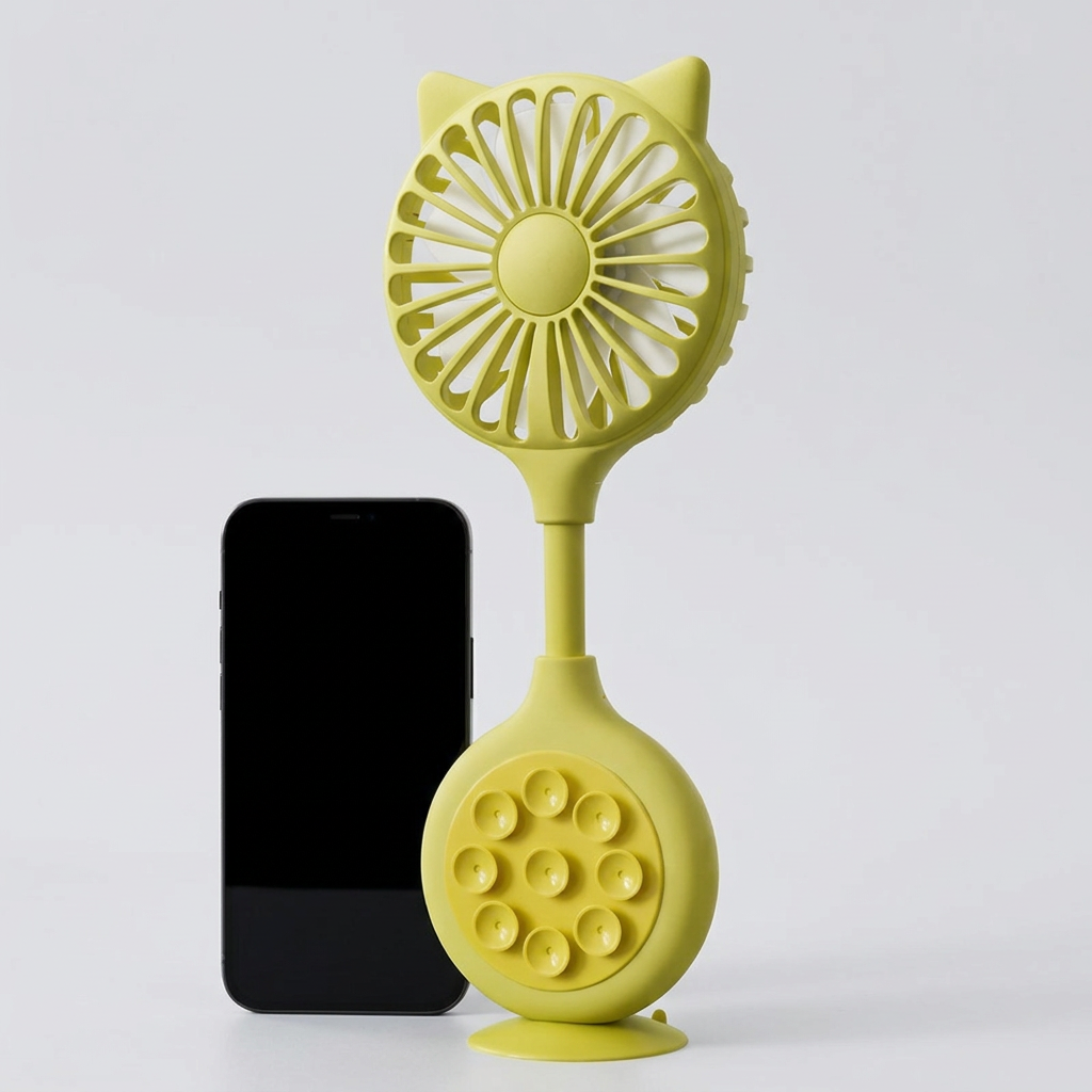 Cat Ear Suction Cup Fan – Portable Cooling Mini USB Plastic