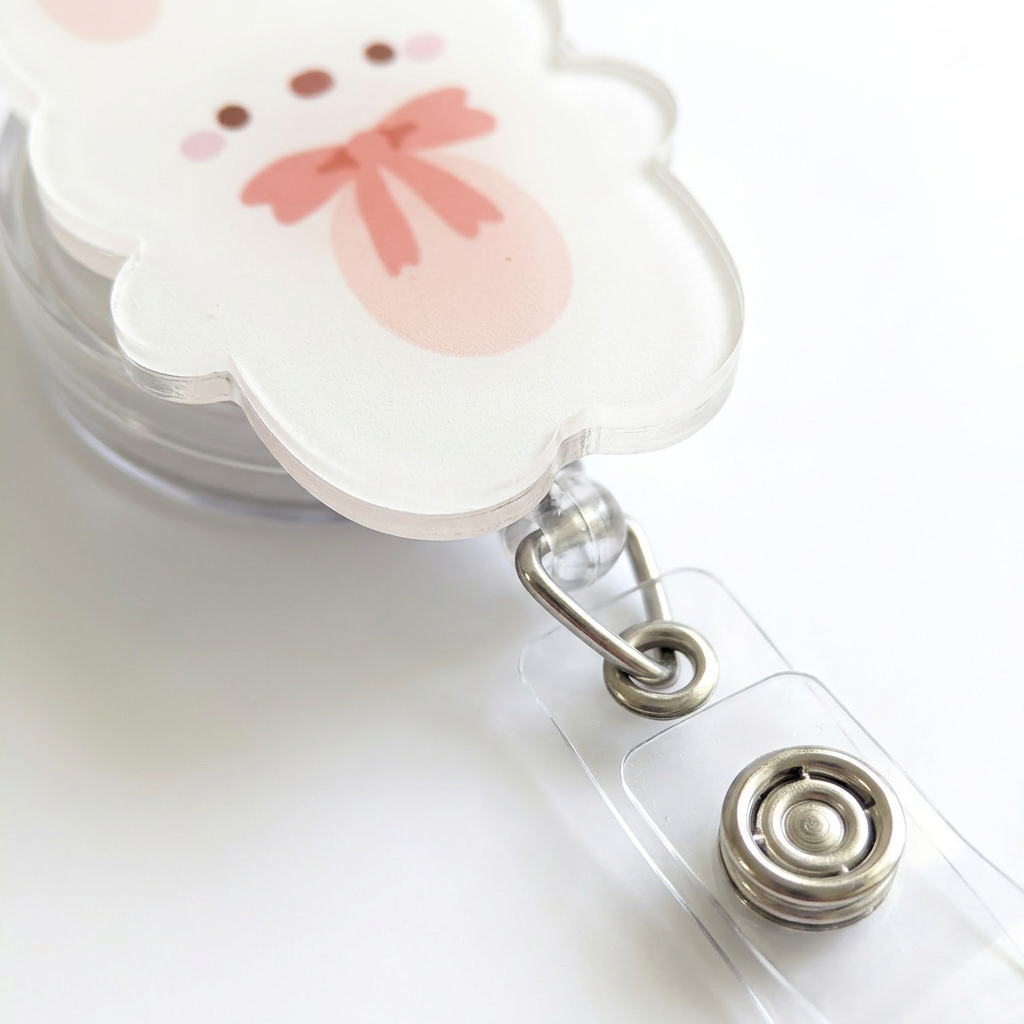 Cute Anime Badge Reel – Retractable ID Holder with Acrylic Charm