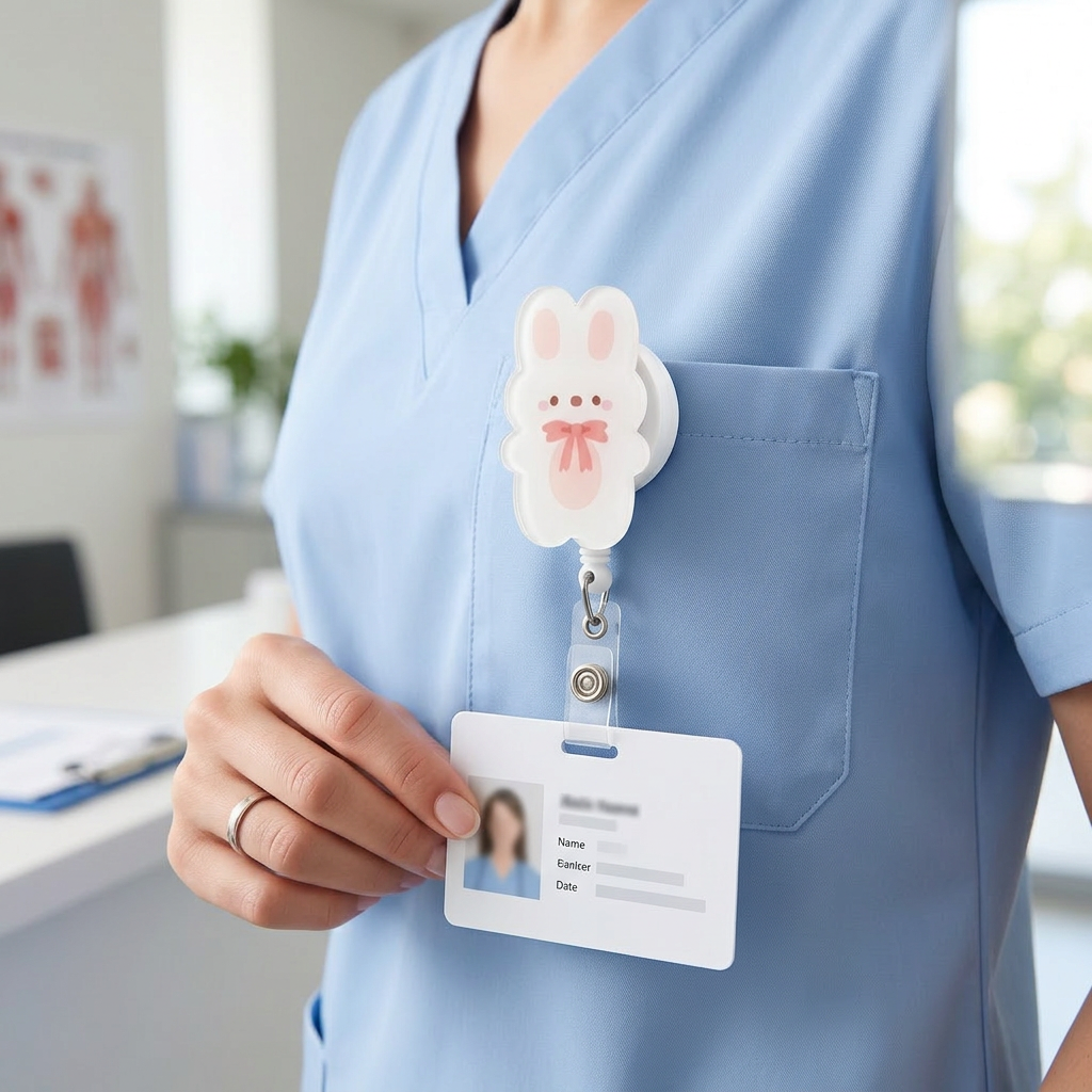 Cute Anime Badge Reel – Retractable ID Holder with Acrylic Charm