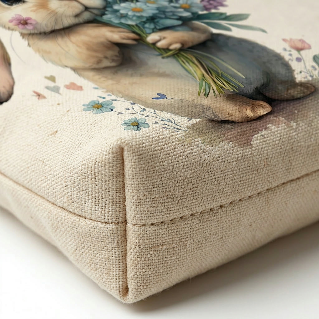 Easter Bunny Canvas Tote – Eco-Friendly Large Capacity Shoulder Bag