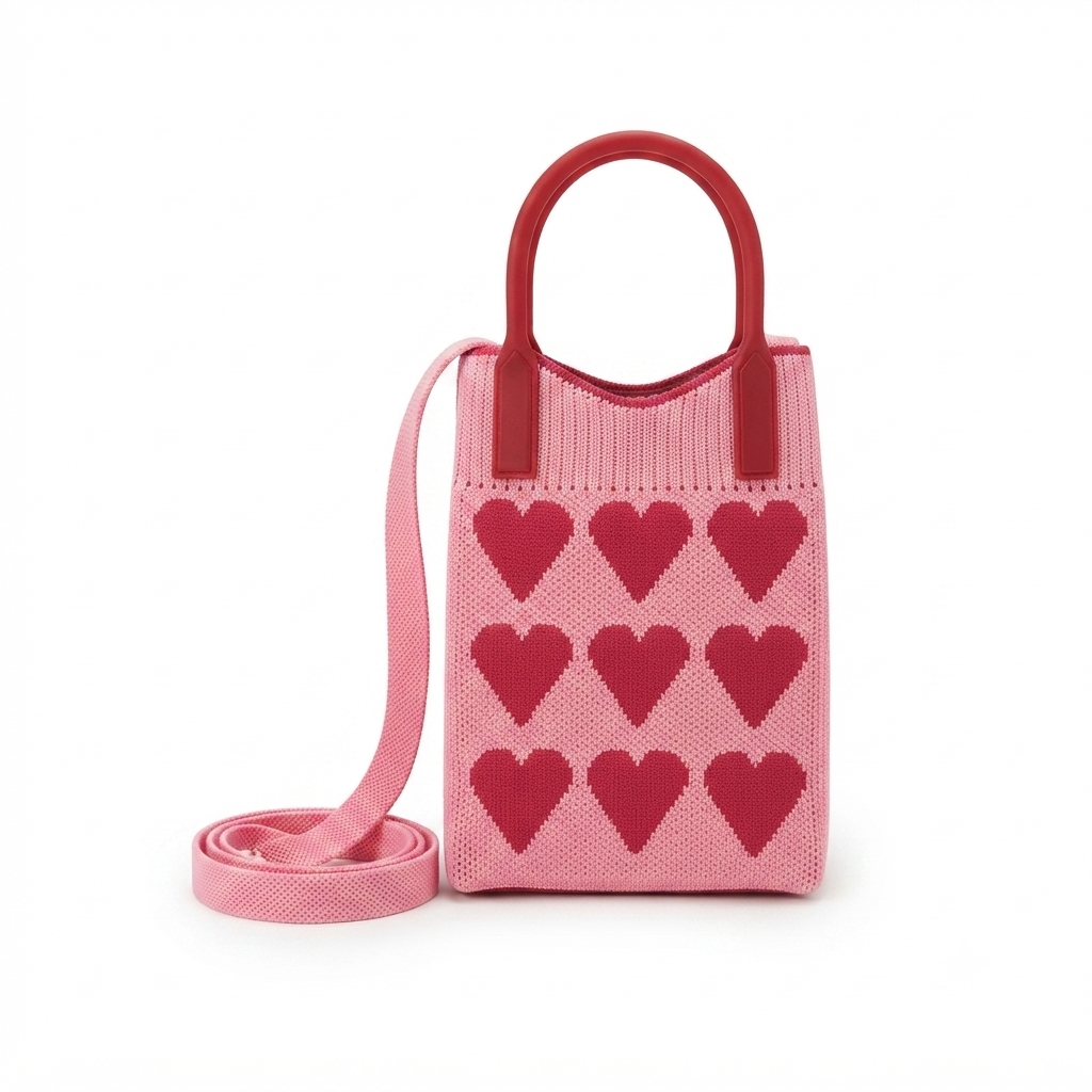 Heart Knit Crossbody Bag – Lightweight Style with Soft Woven Design