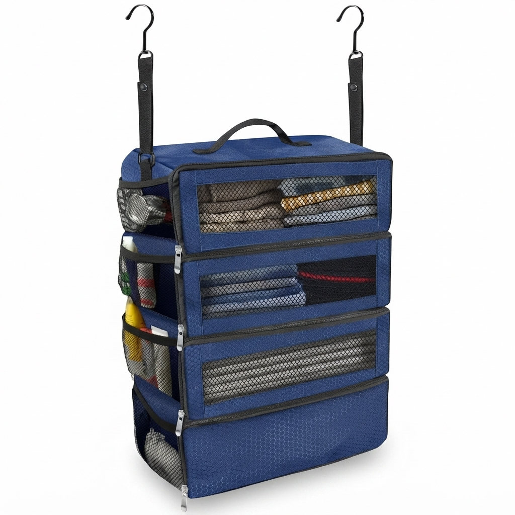 Hanging Packing Organizer for Easy Travel & Collapsible Storage Design