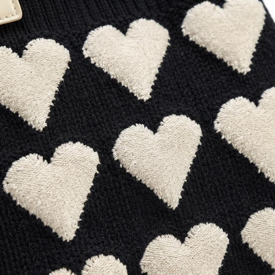 Heart Knit Crossbody Bag – Lightweight Style with Soft Woven Design