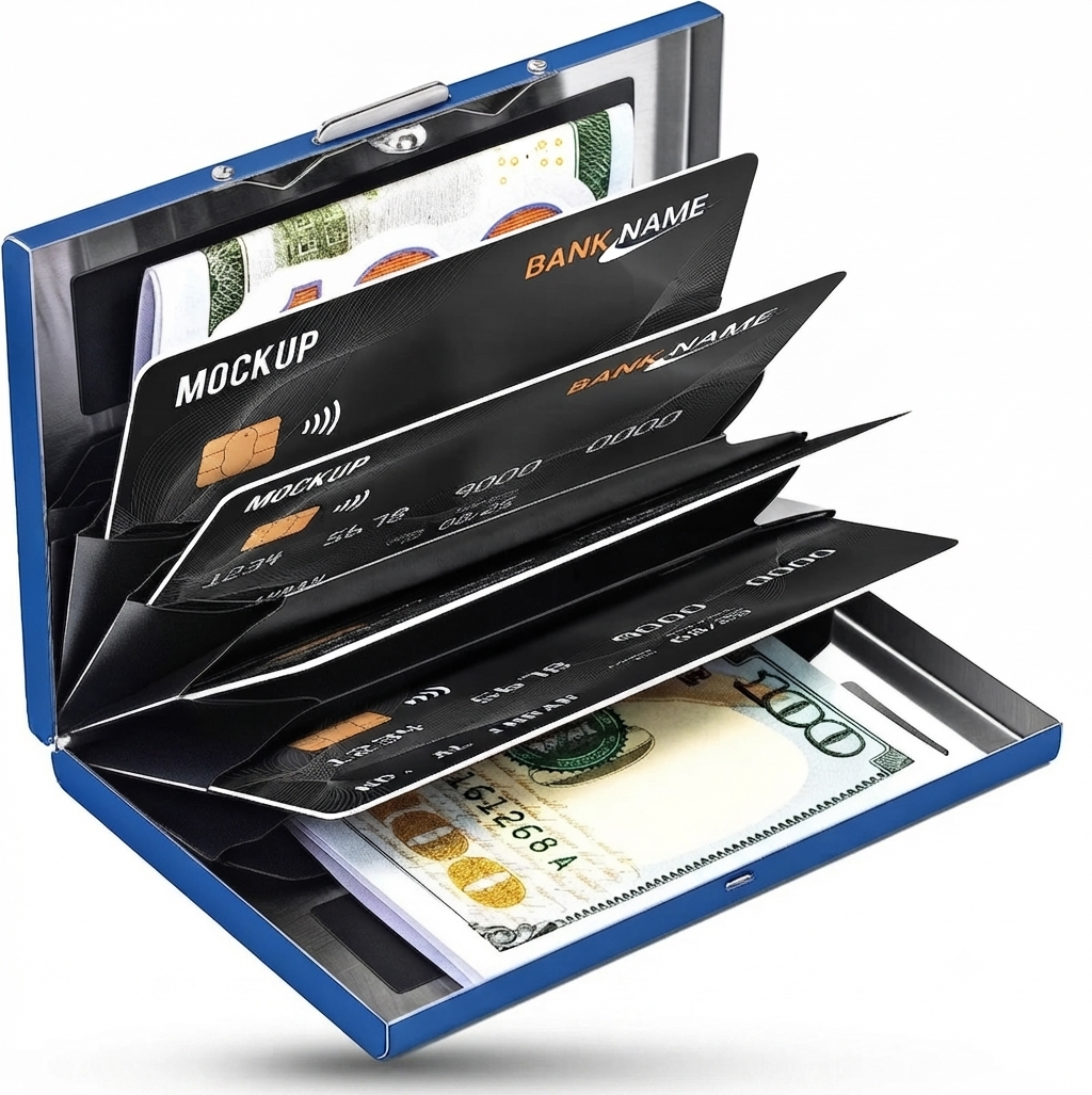 RFID Blocking Card Holder – Secure Storage with Slim Aluminum Design
