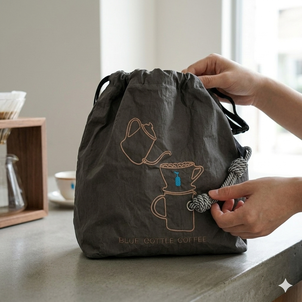 Vintage Embroidered Tote – Lightweight & Foldable Nylon Bag