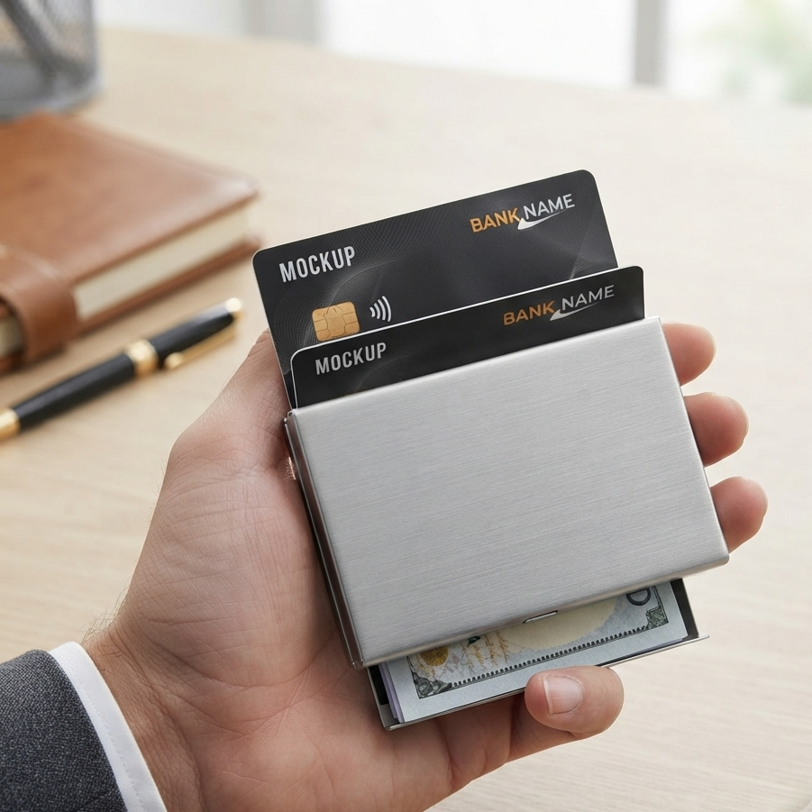 RFID Blocking Card Holder – Secure Storage with Slim Aluminum Design