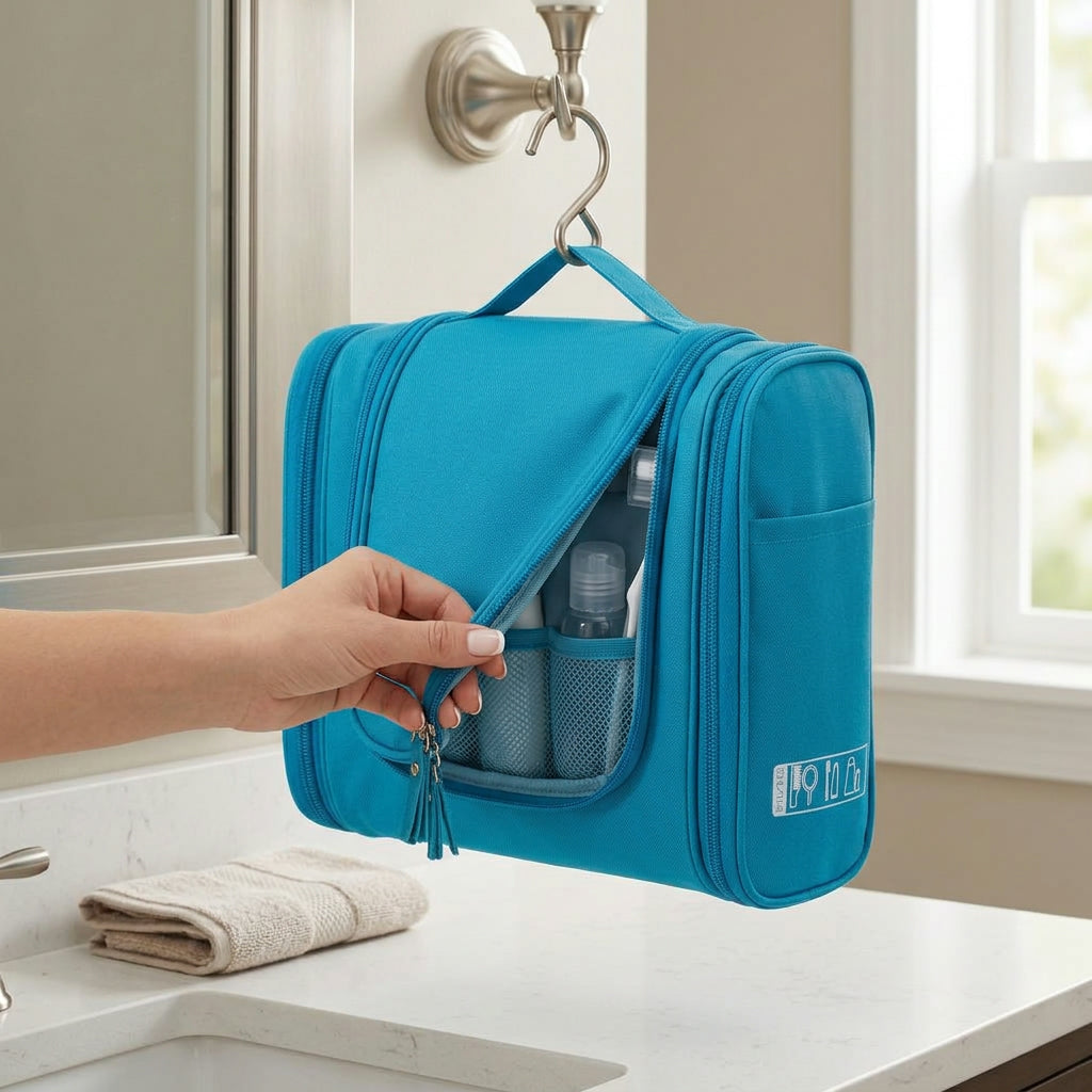 Hanging Toiletry Bag for Organized Travel – Waterproof Oxford Design