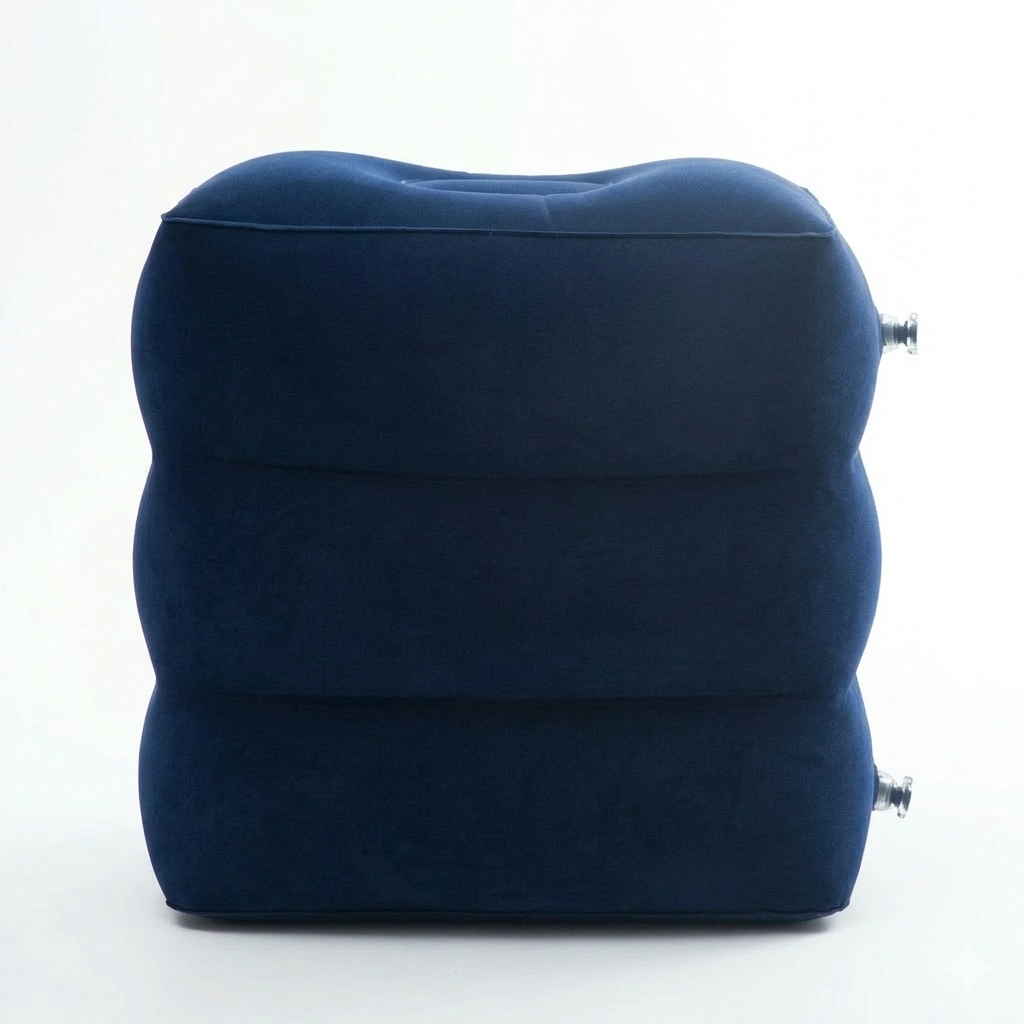 Inflatable Travel Footrest for Comfort – Adjustable Polyester Pillow