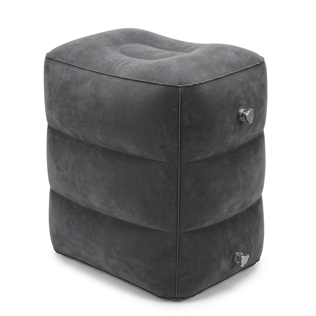 Inflatable Travel Footrest for Comfort – Adjustable Polyester Pillow