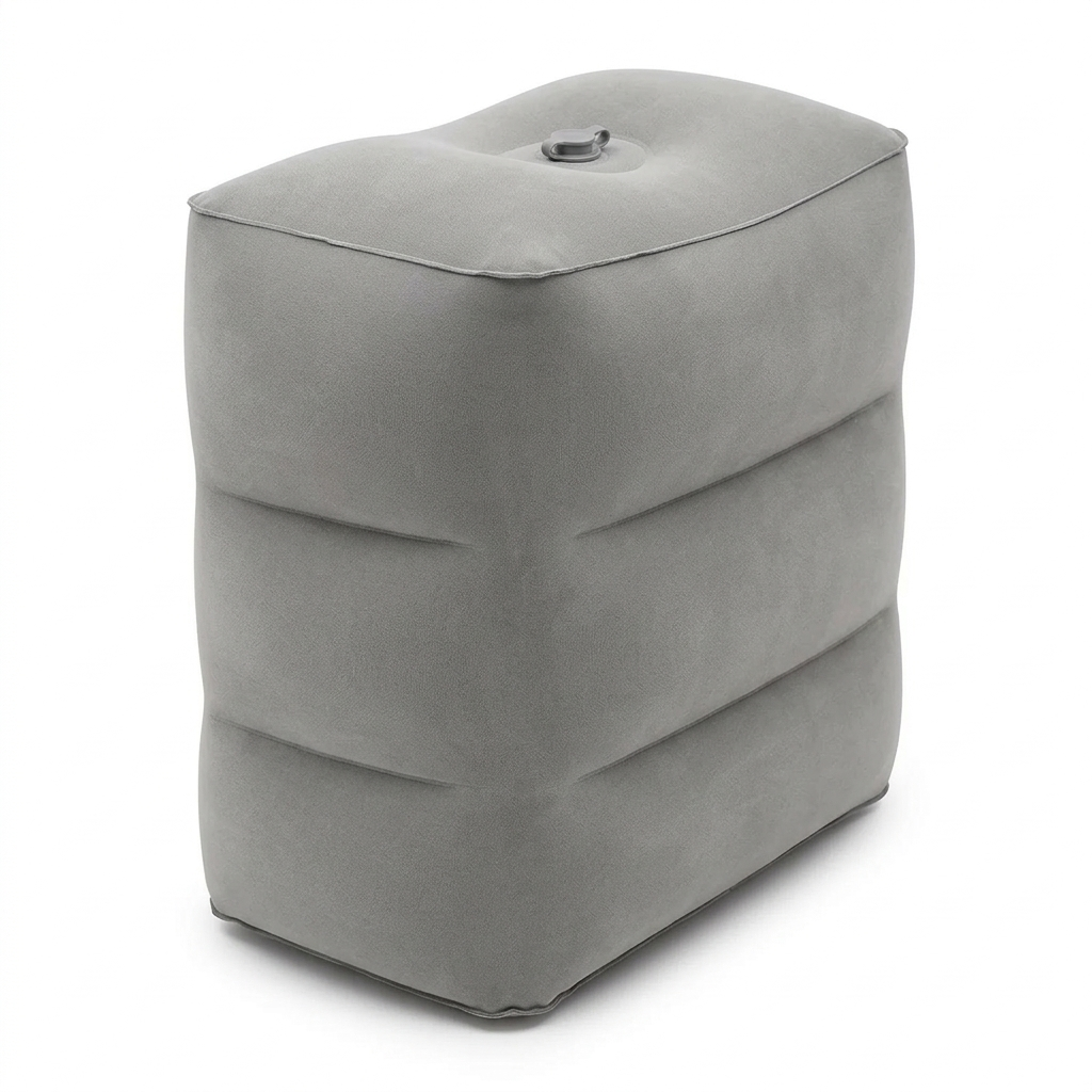 Inflatable Travel Footrest for Comfort – Adjustable Polyester Pillow
