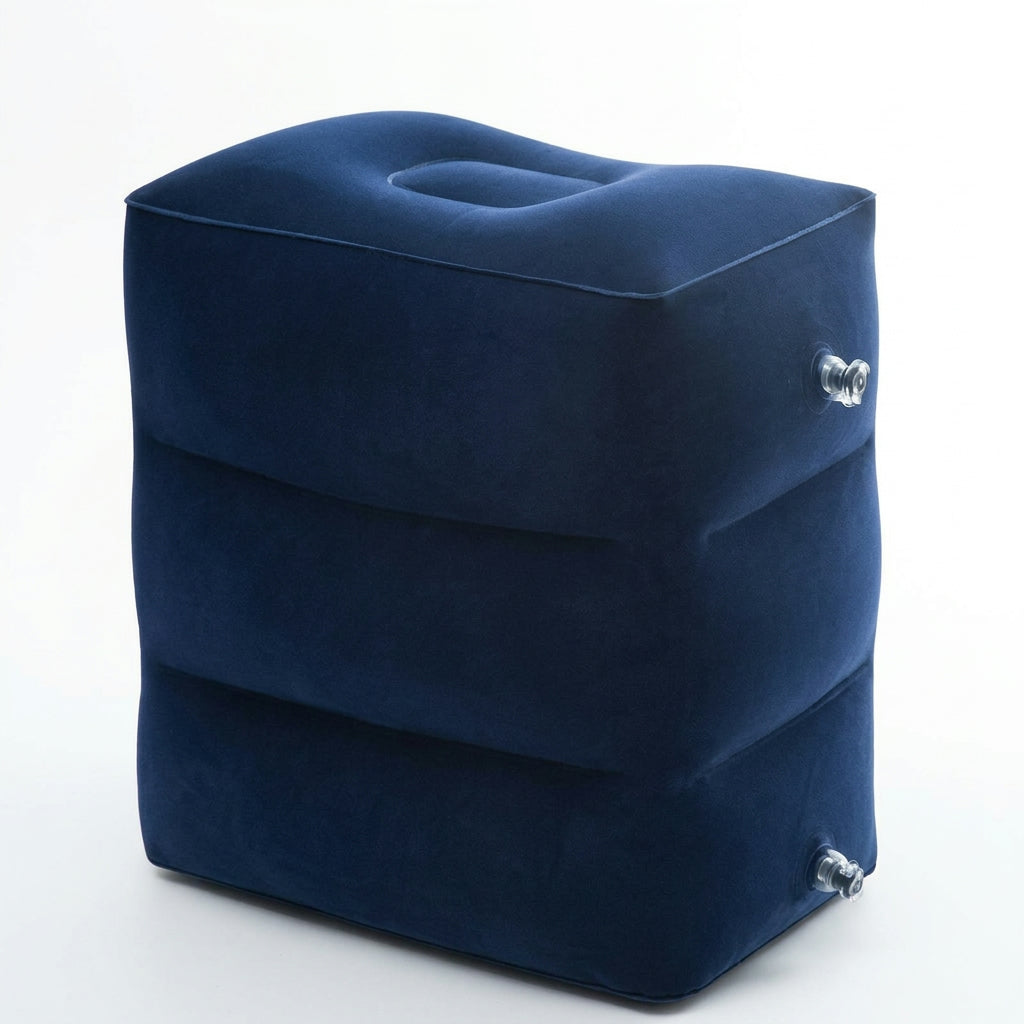 Inflatable Travel Footrest for Comfort – Adjustable Polyester Pillow
