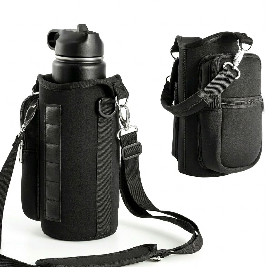 Magnetic Water Bottle Holder for Easy Carry – Neoprene Multi-Pocket Bag