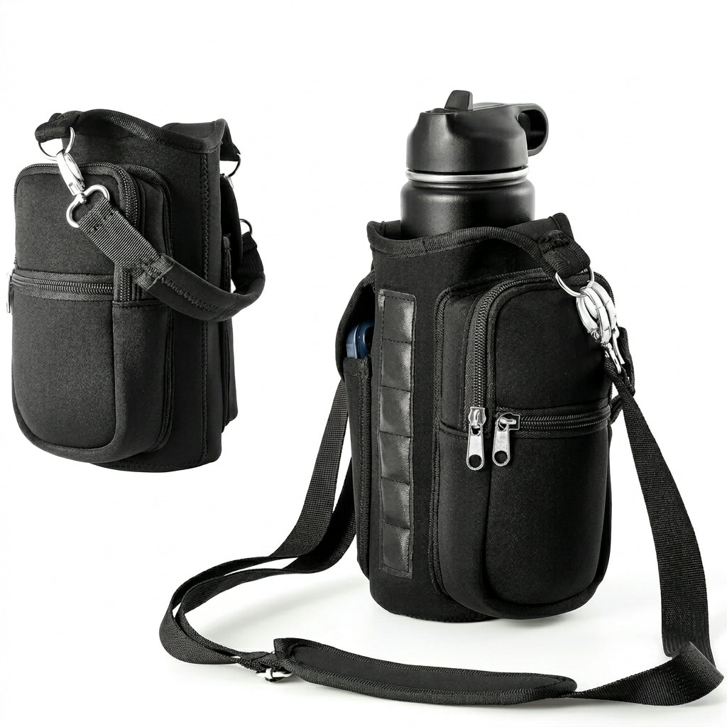Magnetic Water Bottle Holder for Easy Carry – Neoprene Multi-Pocket Bag