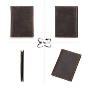 RFID Cow Leather Passport Wallet w/ Airtag & Card Slots