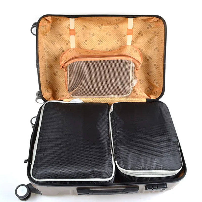 3pc Travel Packing Cubes Set Waterproof Nylon Organizer